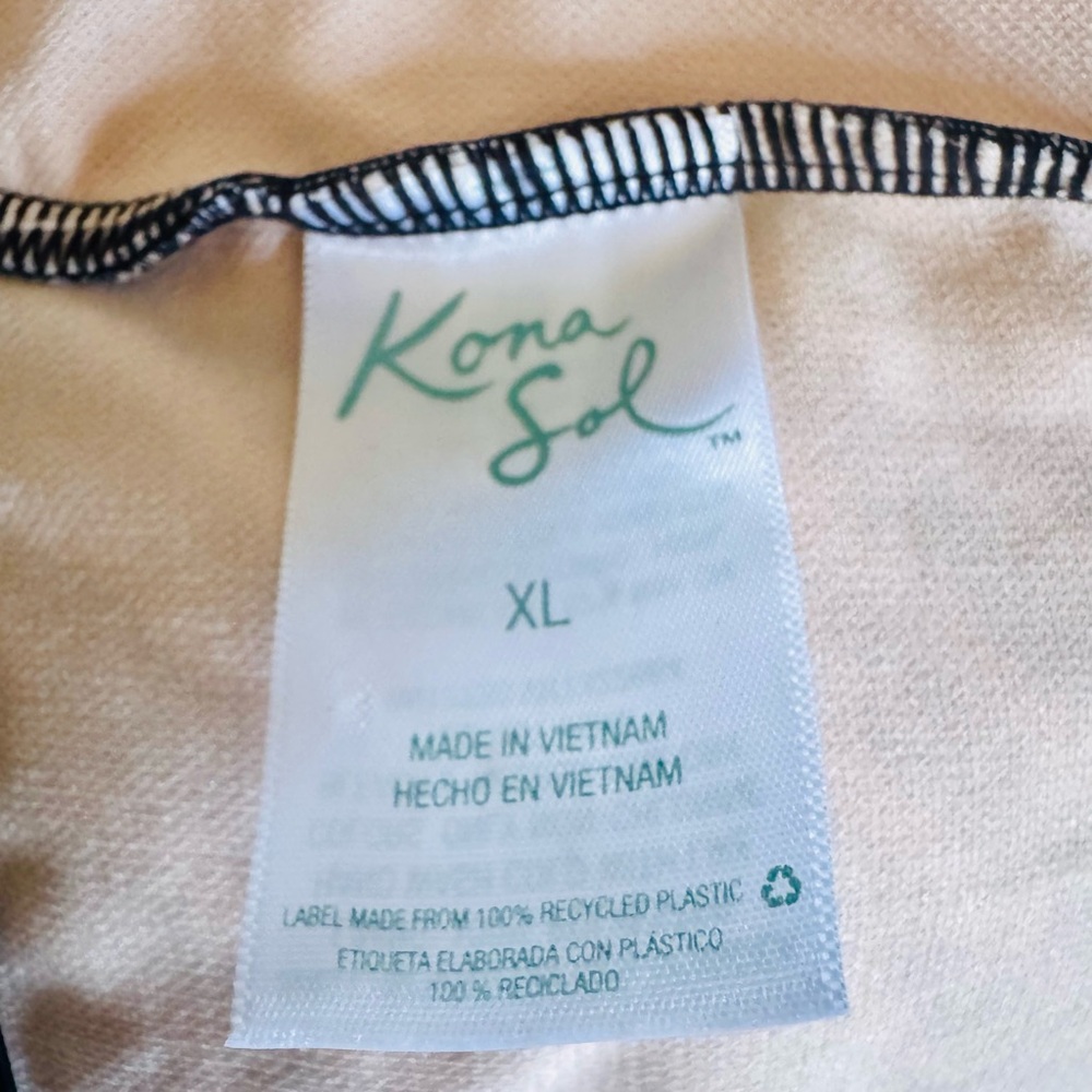 Kona Sol Black and White Striped Bikini Top - Picture 3 of 3